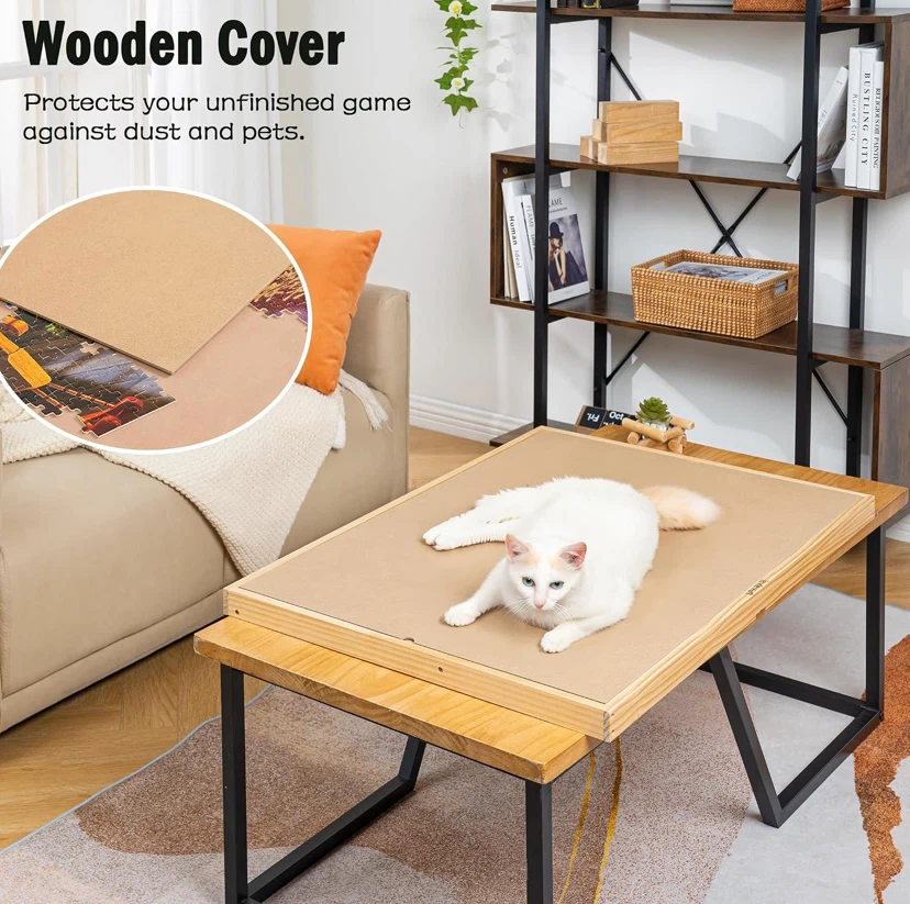 New 1500 Piece Tilting Jigsaw Puzzle Board with Wooden Cover - photo 4