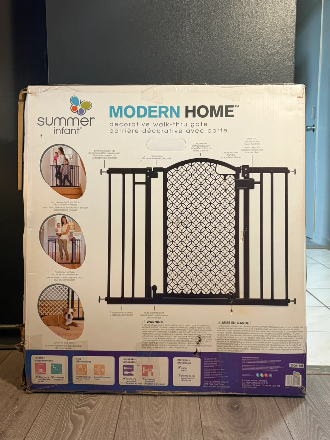NEW Infant & Pet Modern Home Decorative Walk-Thru Gate - photo 2