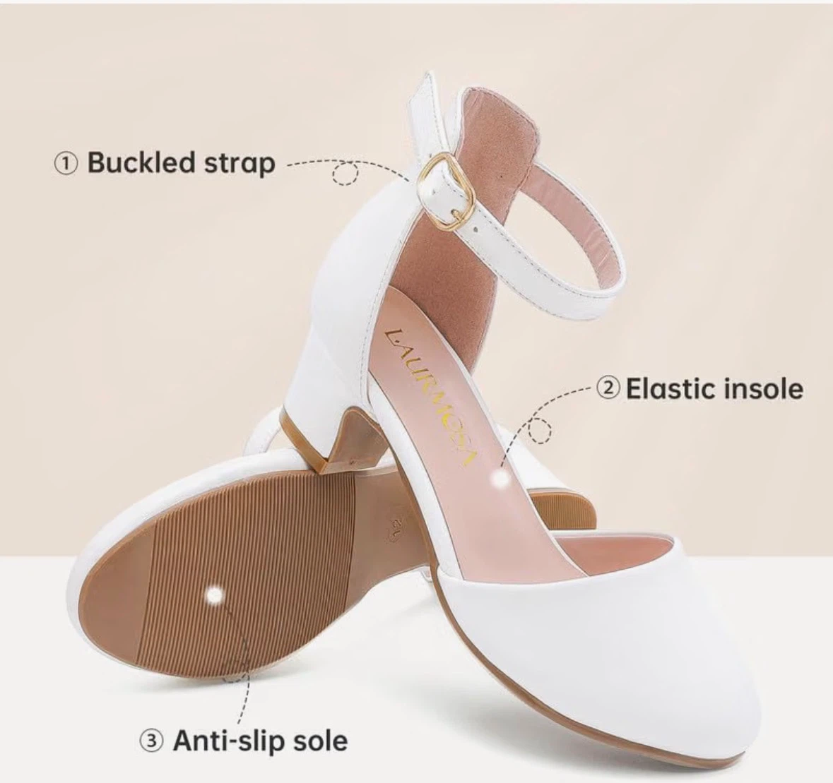 White Heels - Size 5 - photo 2