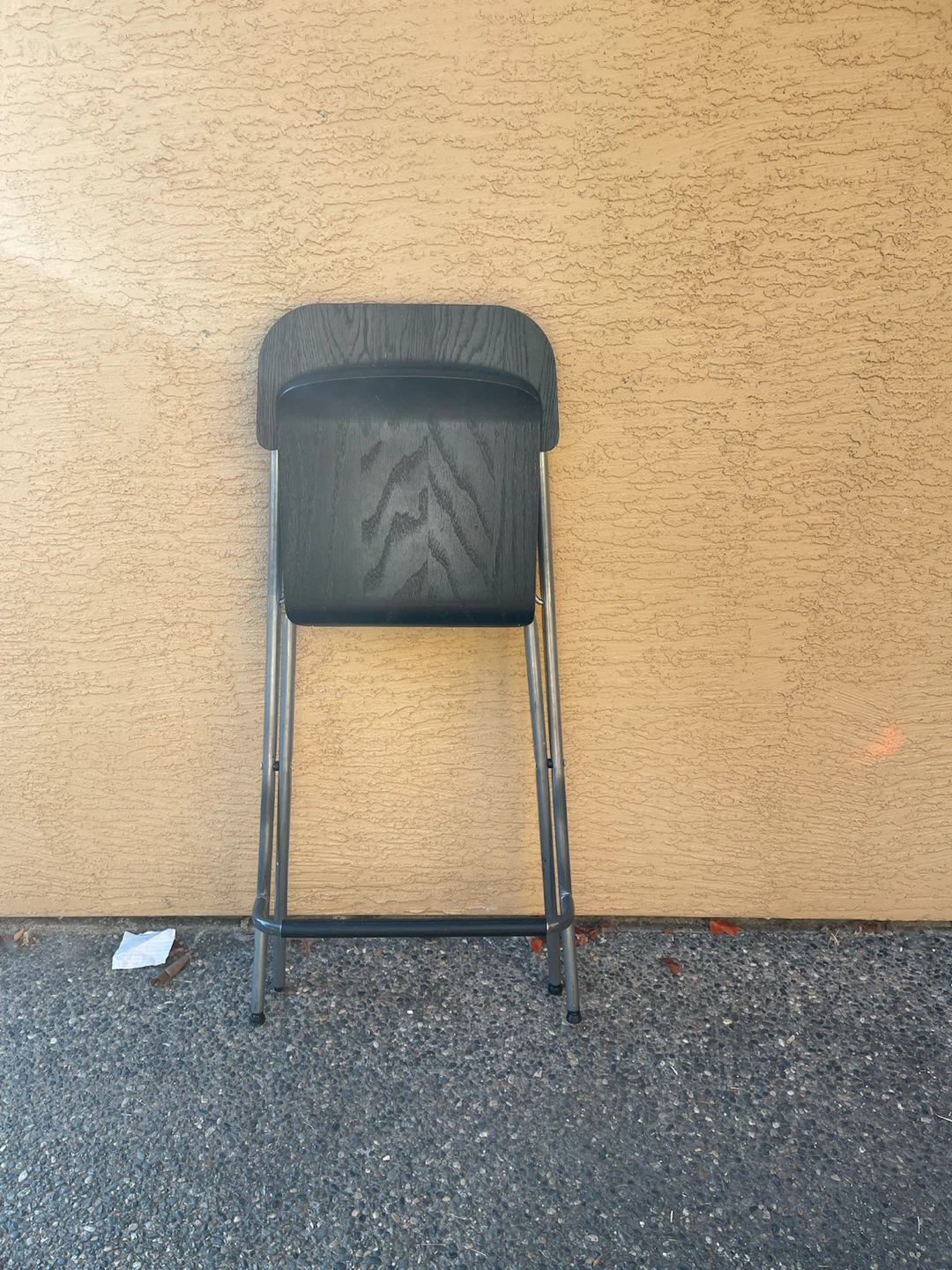 Black Folding Chair with Wood Seat and Back - photo 2