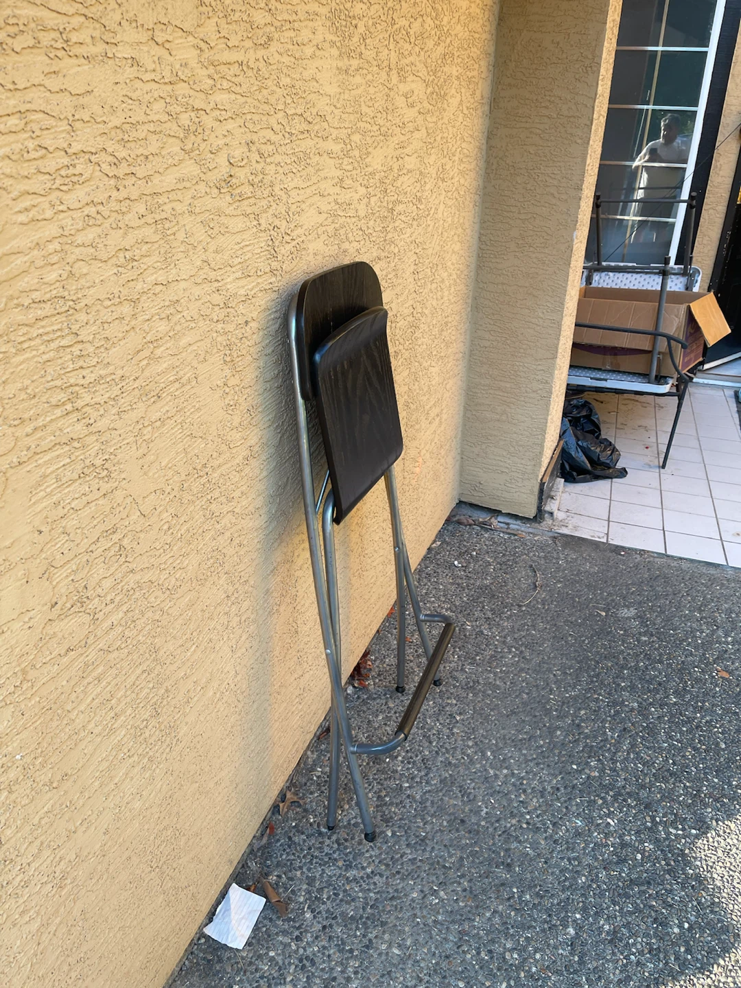 Black Folding Chair with Wood Seat and Back - photo 3