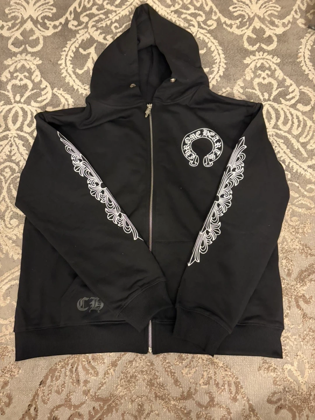 Chrome Hearts Black Zip-Up Hoodie