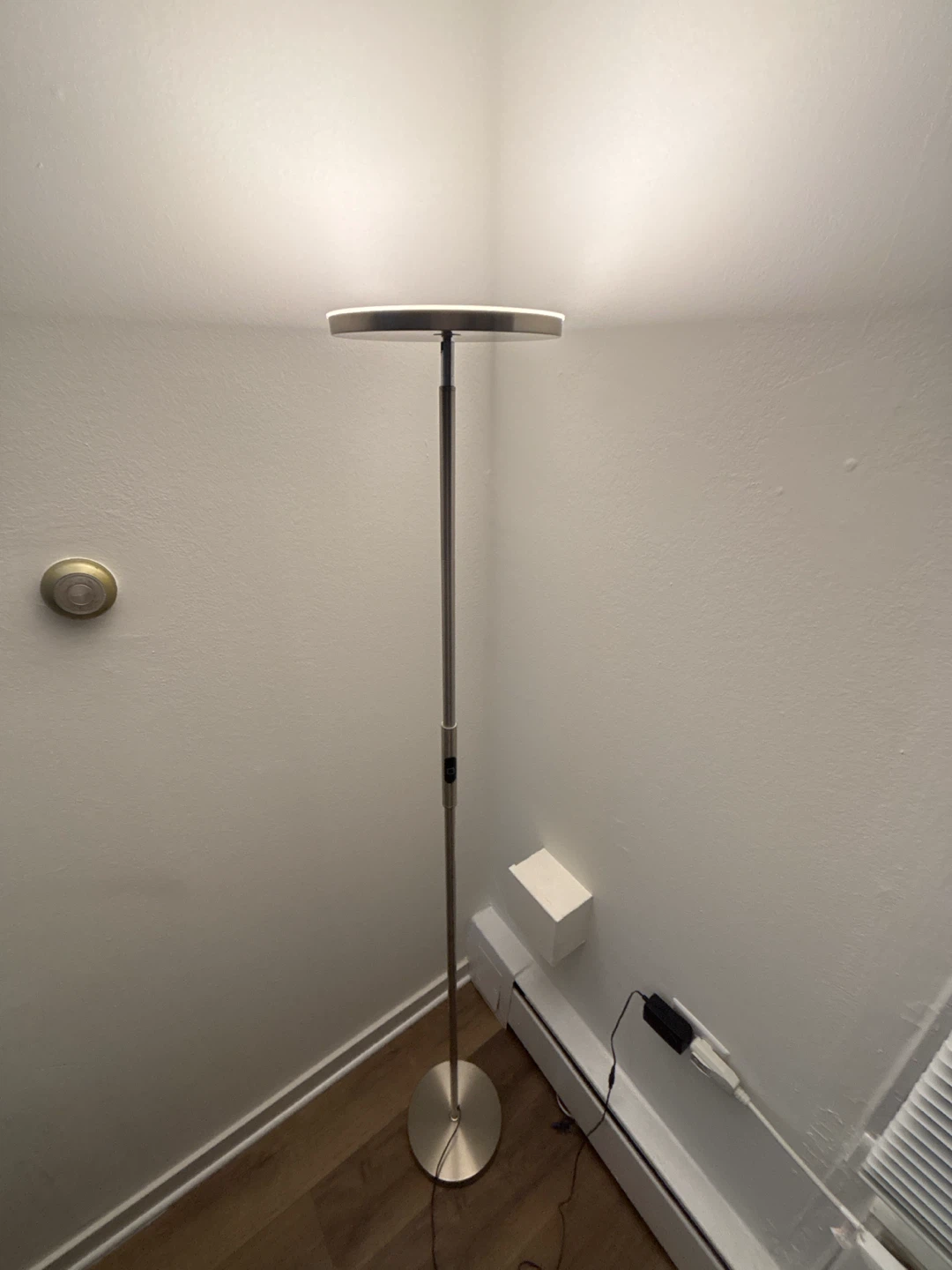 Brushed Nickel LED Floor Lamp with Remote
