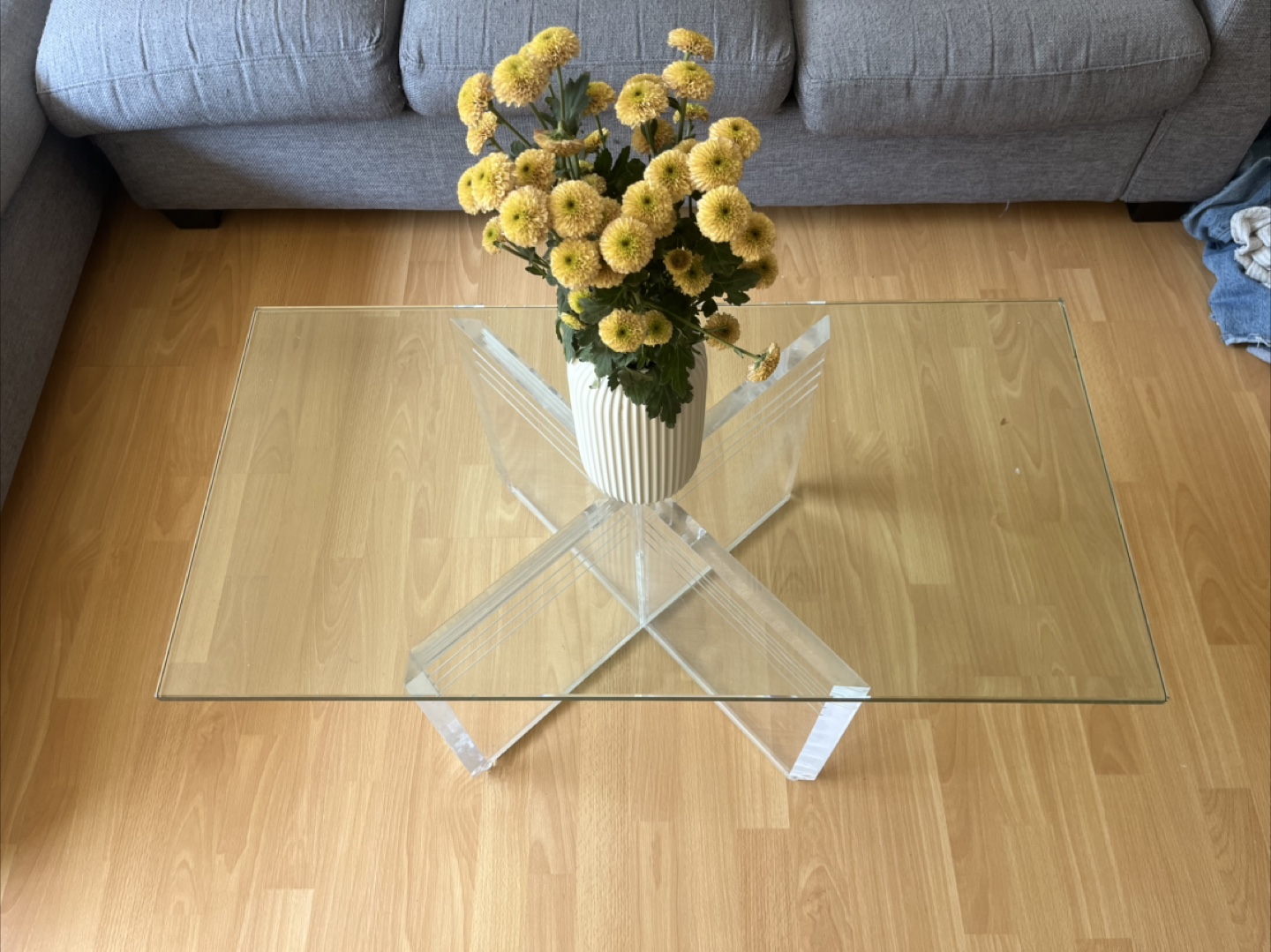 Glass Coffee Table with Acrylic Base - photo 2