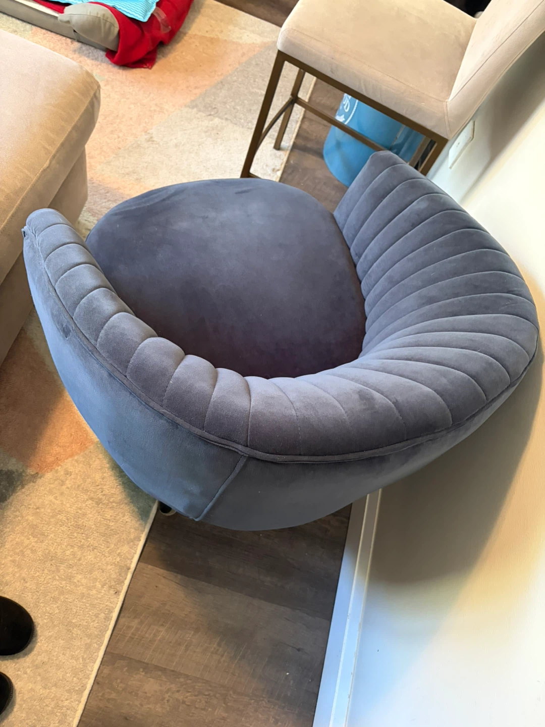 Grey Velvet Accent Chair - photo 3