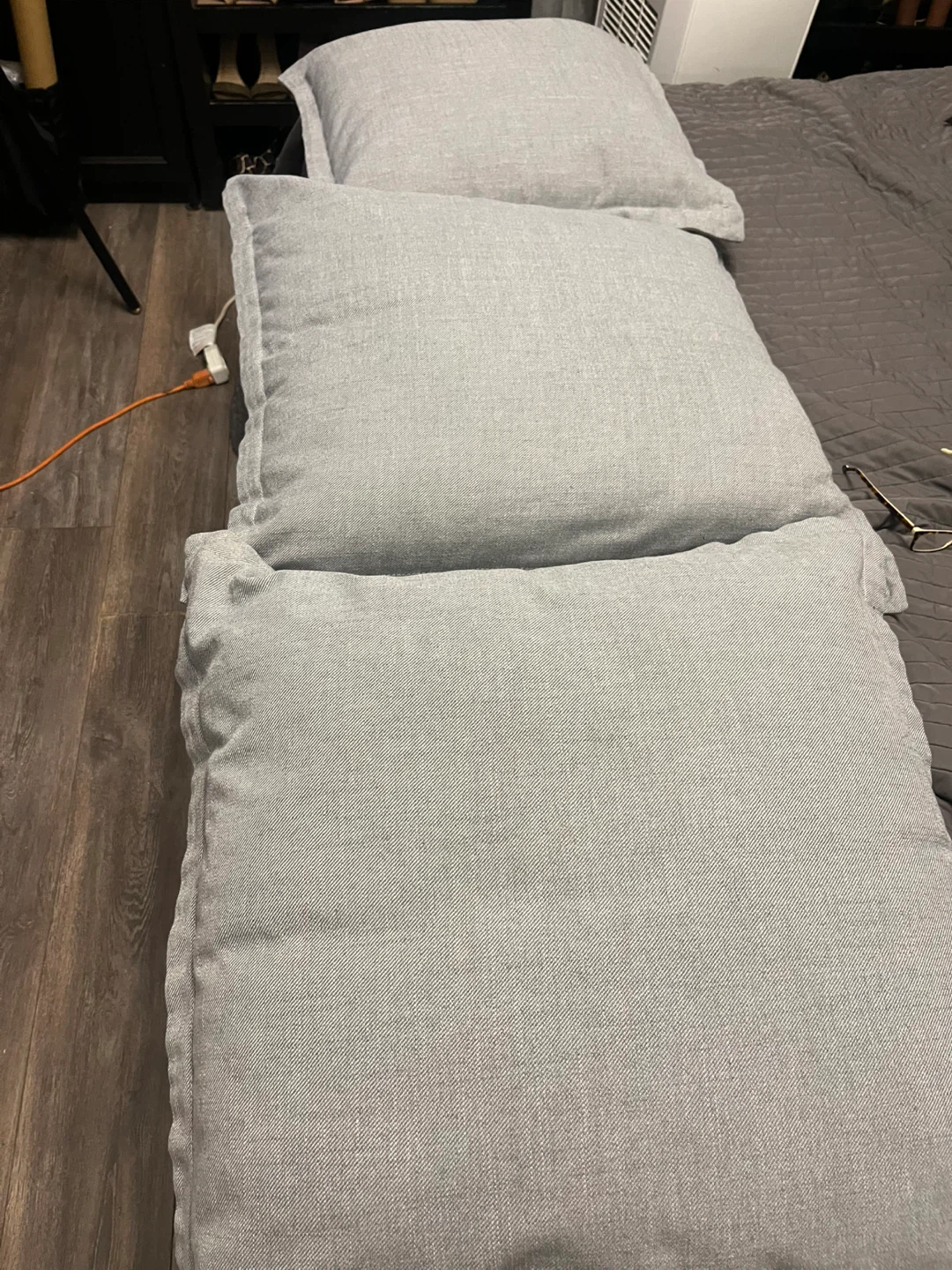 Set of 3 large Grey Throw Pillows - photo 2