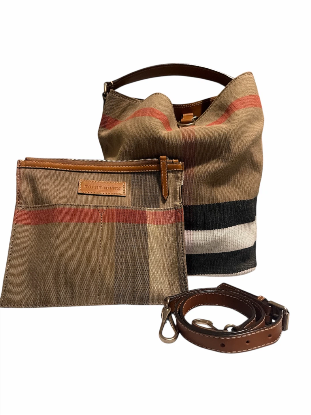 Burberry Haymarket Check Canvas Bucket Bag