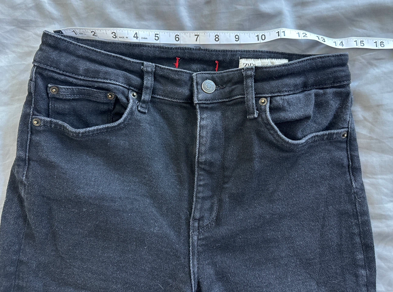 ZARA Women's Black Denim Jeans Size 10 - photo 2