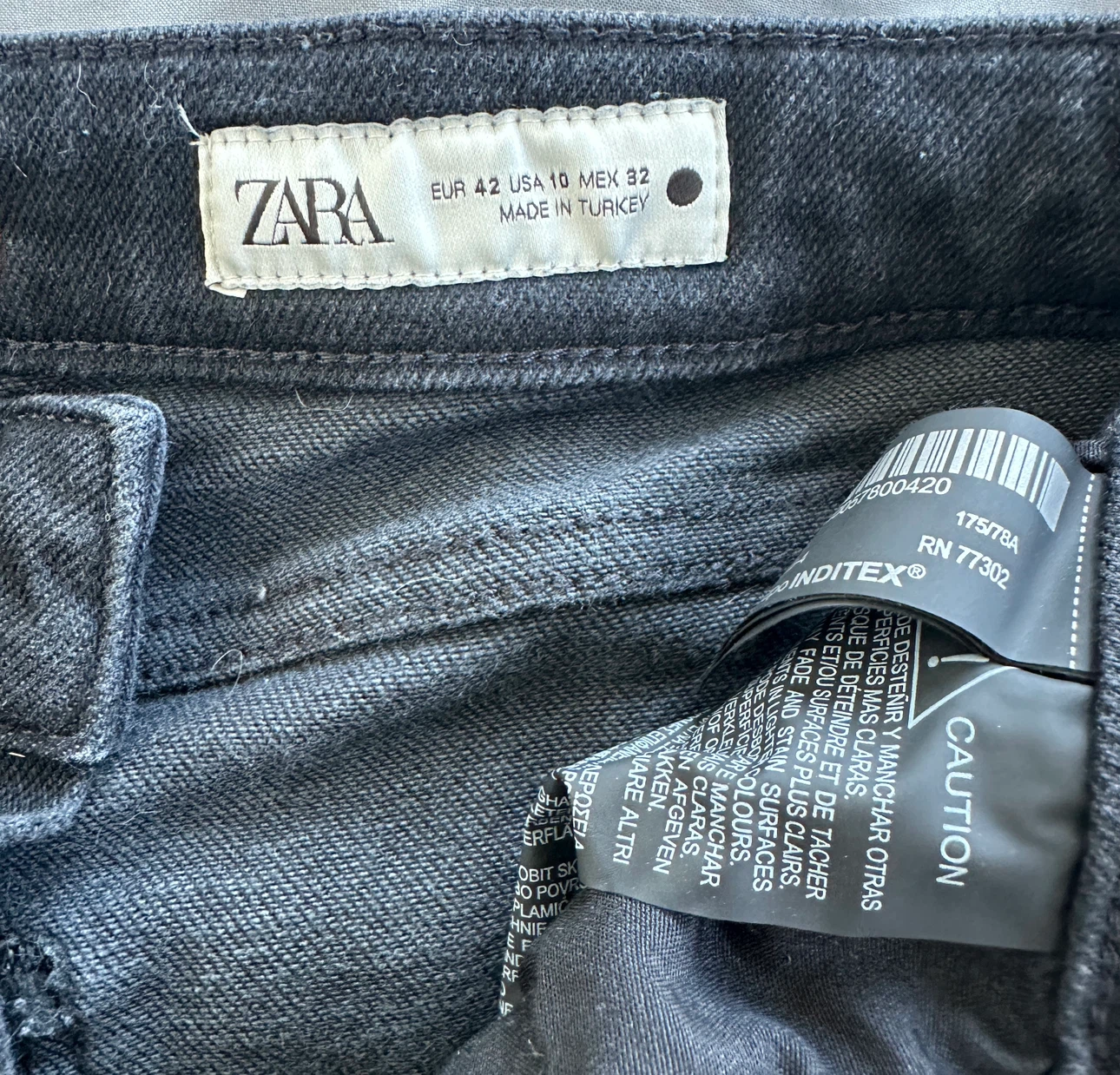 ZARA Women's Black Denim Jeans Size 10 - photo 3