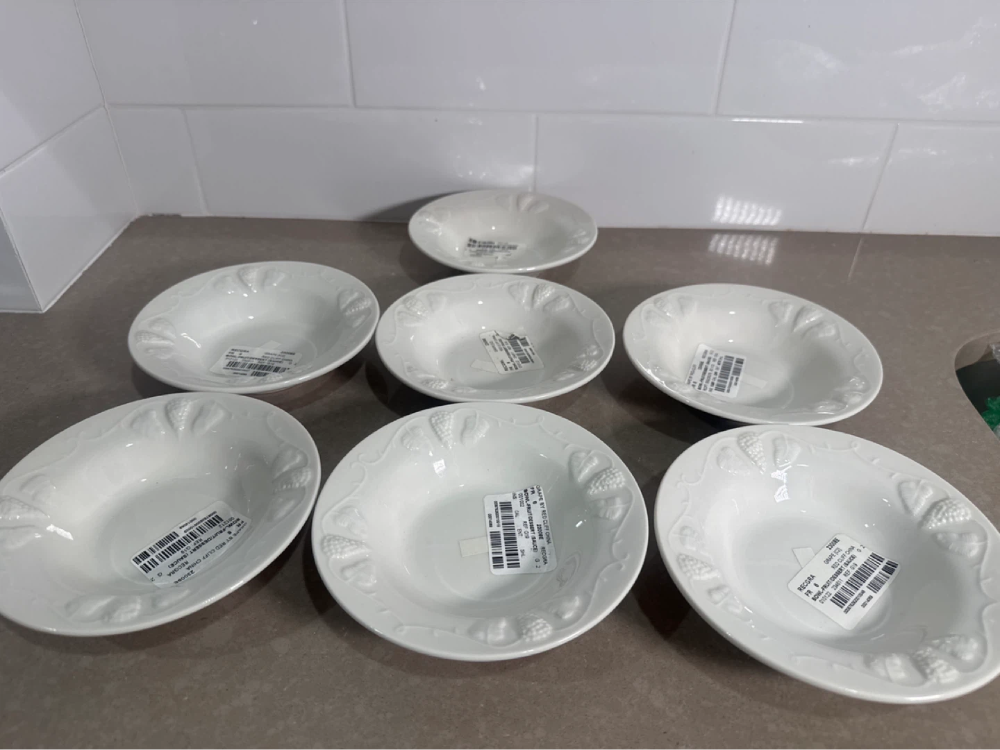 Red Cliff Ironstone Grape Bowls - Set of 7