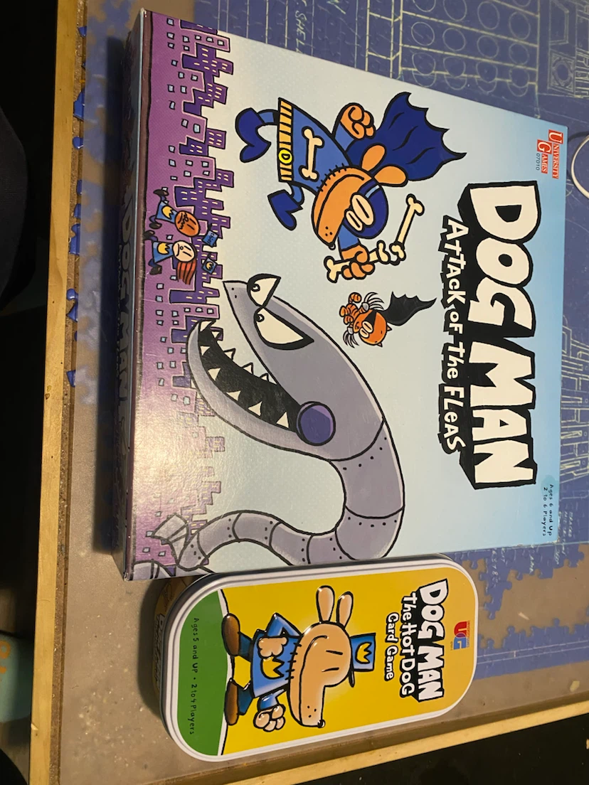 Dog Man games: Attack of the Fleas and The Hot Dog Card Game