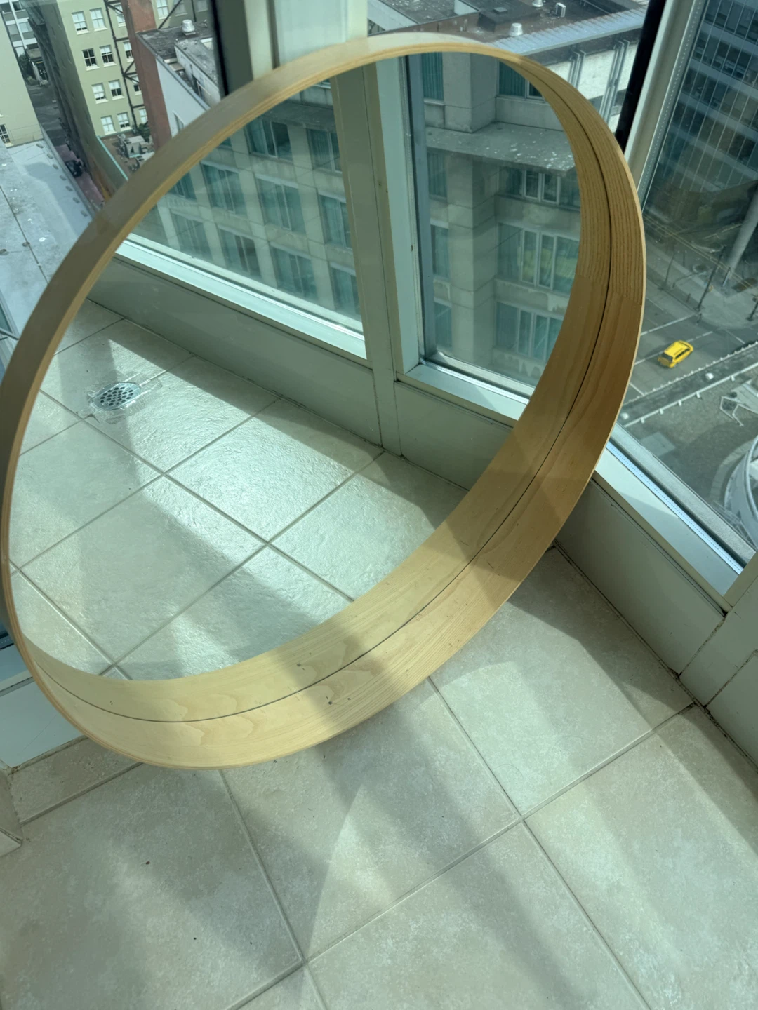 IKEA Stockholm round mirror oak frame