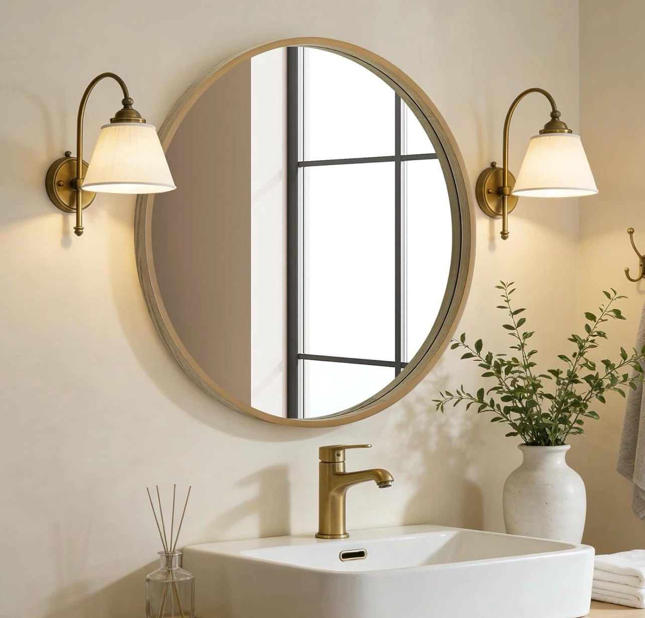 IKEA Stockholm round mirror oak frame - photo 2