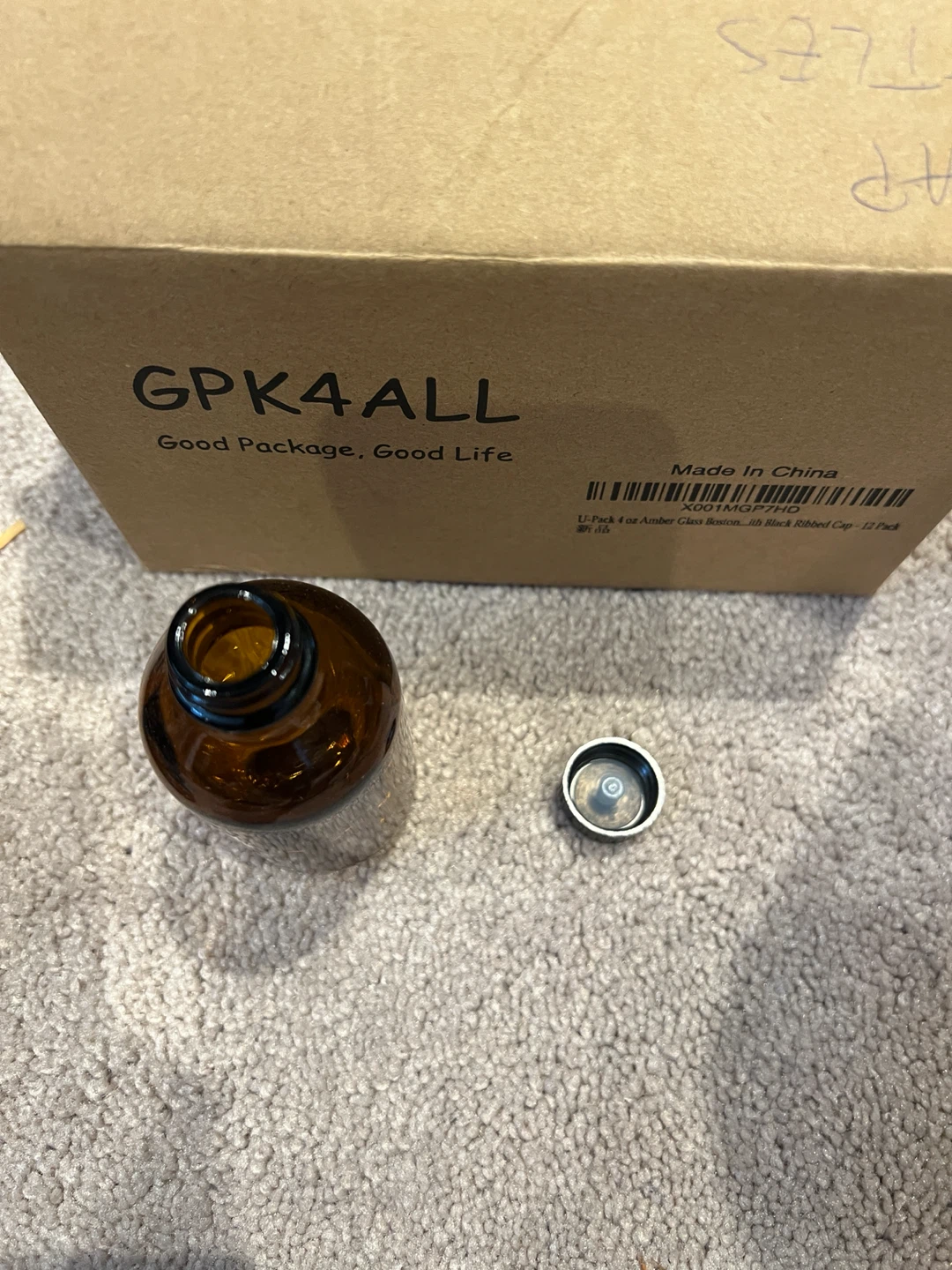 Amber glass bottles with caps - photo 4