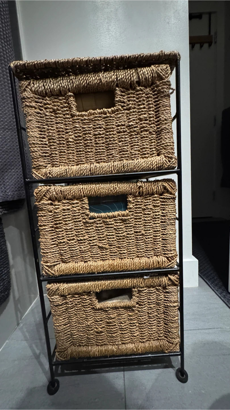Woven Basket Storage Unit with 3 Drawers - photo 5