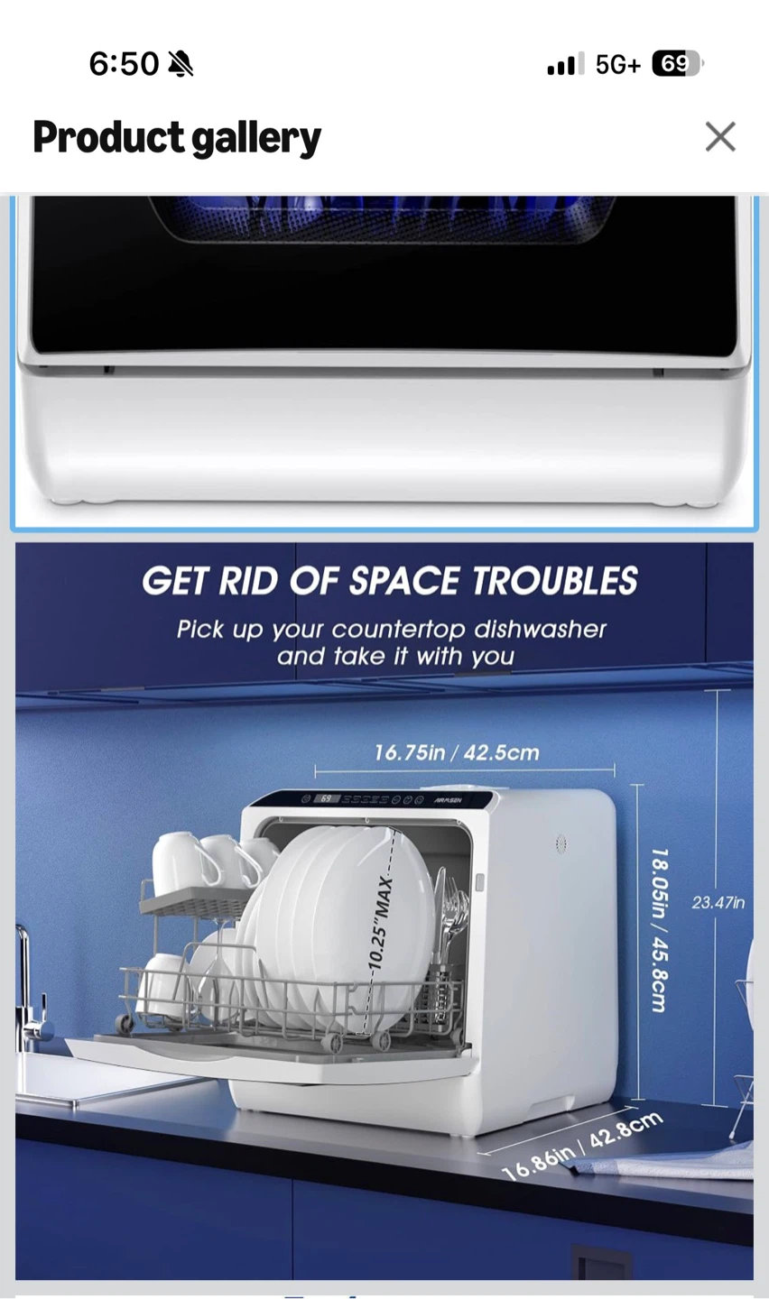 AIRMSEN Countertop Dishwasher