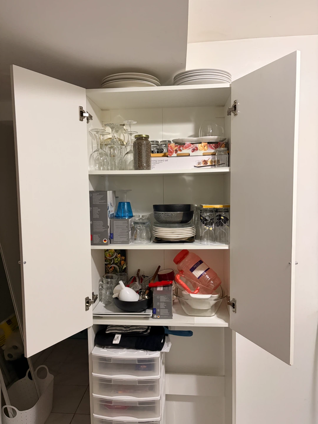 White Ikea Storage Cabinet with Space Underneath - photo 2
