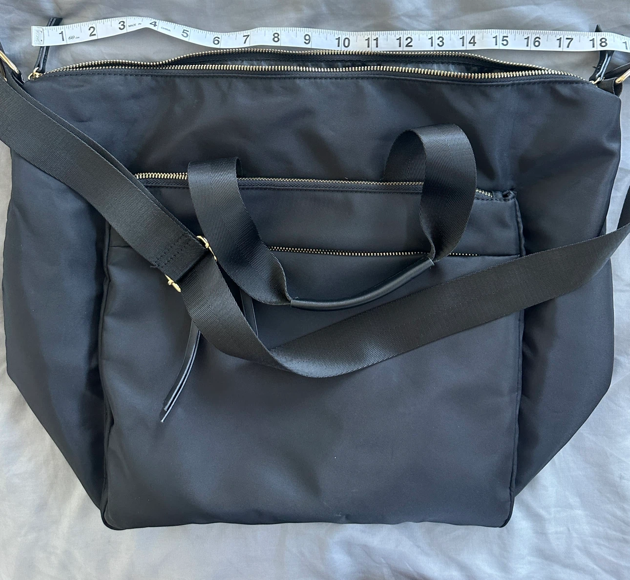 Travel Black Tote Bag with Shoulder Strap - photo 3