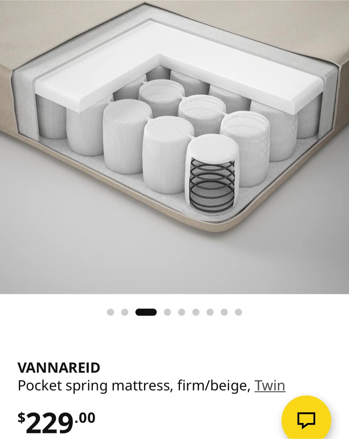 Ikea twin pocket spring mattress - photo 2
