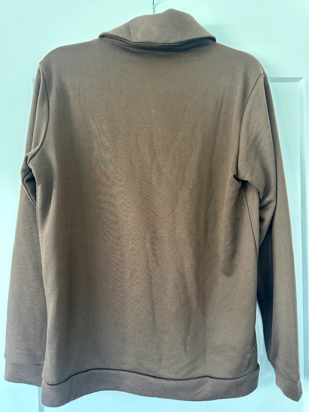COOFANDY Brown Button Neck Sweatshirt - Size S - photo 5