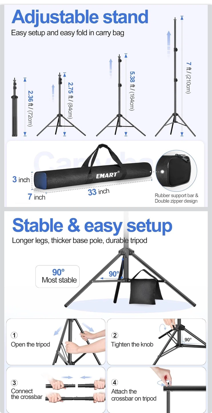 EMART Backdrop Stand 10x7 ft - photo 3