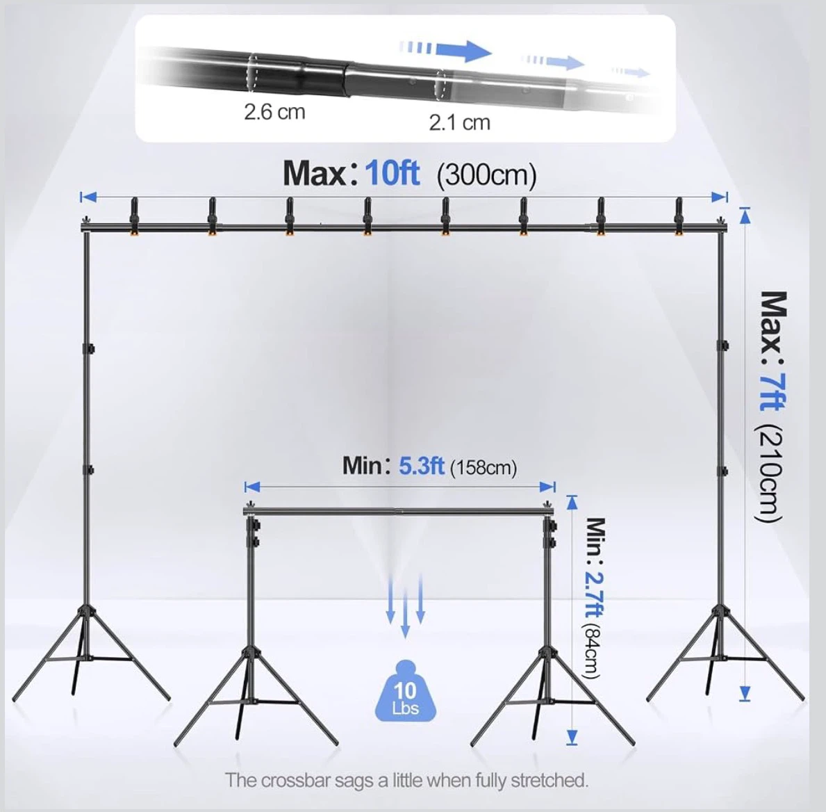 EMART Backdrop Stand 10x7 ft - photo 5