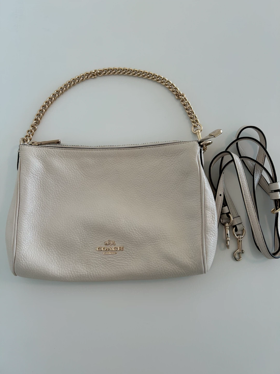 Coach Pebbled Leather 2-Way Shoulder & Crossbody Bag