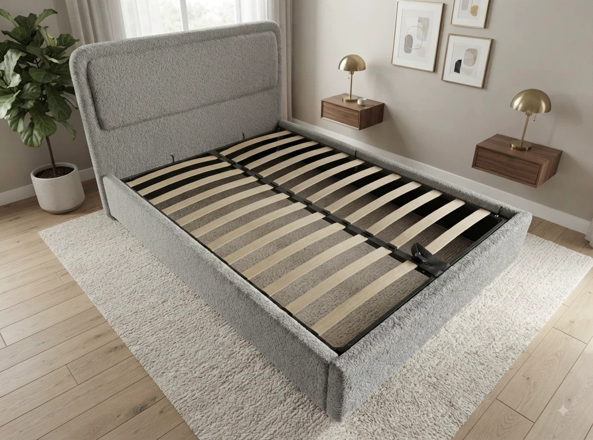 Brand New Grey Upholstered Bed Frame