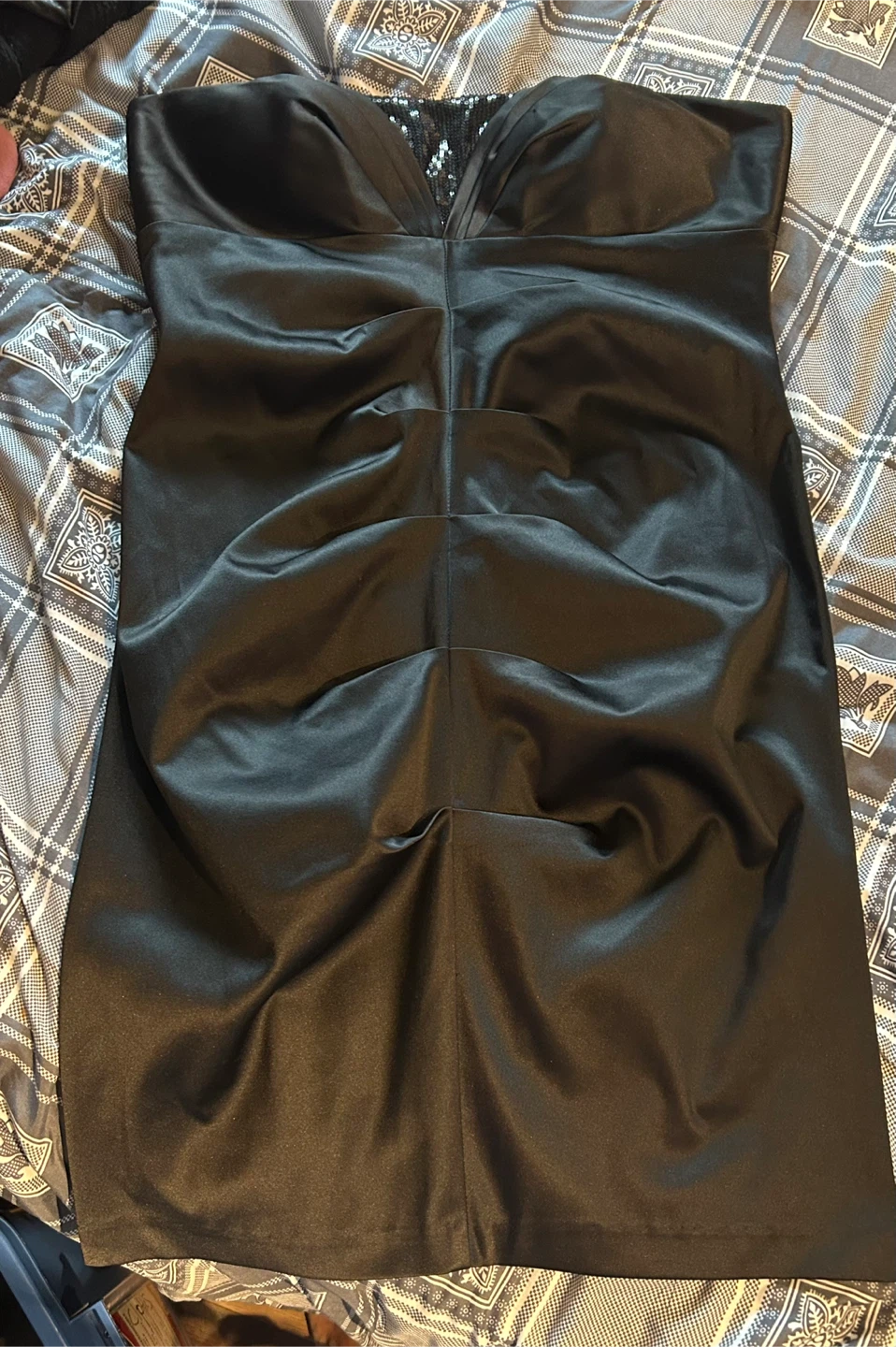 Black strapless dress