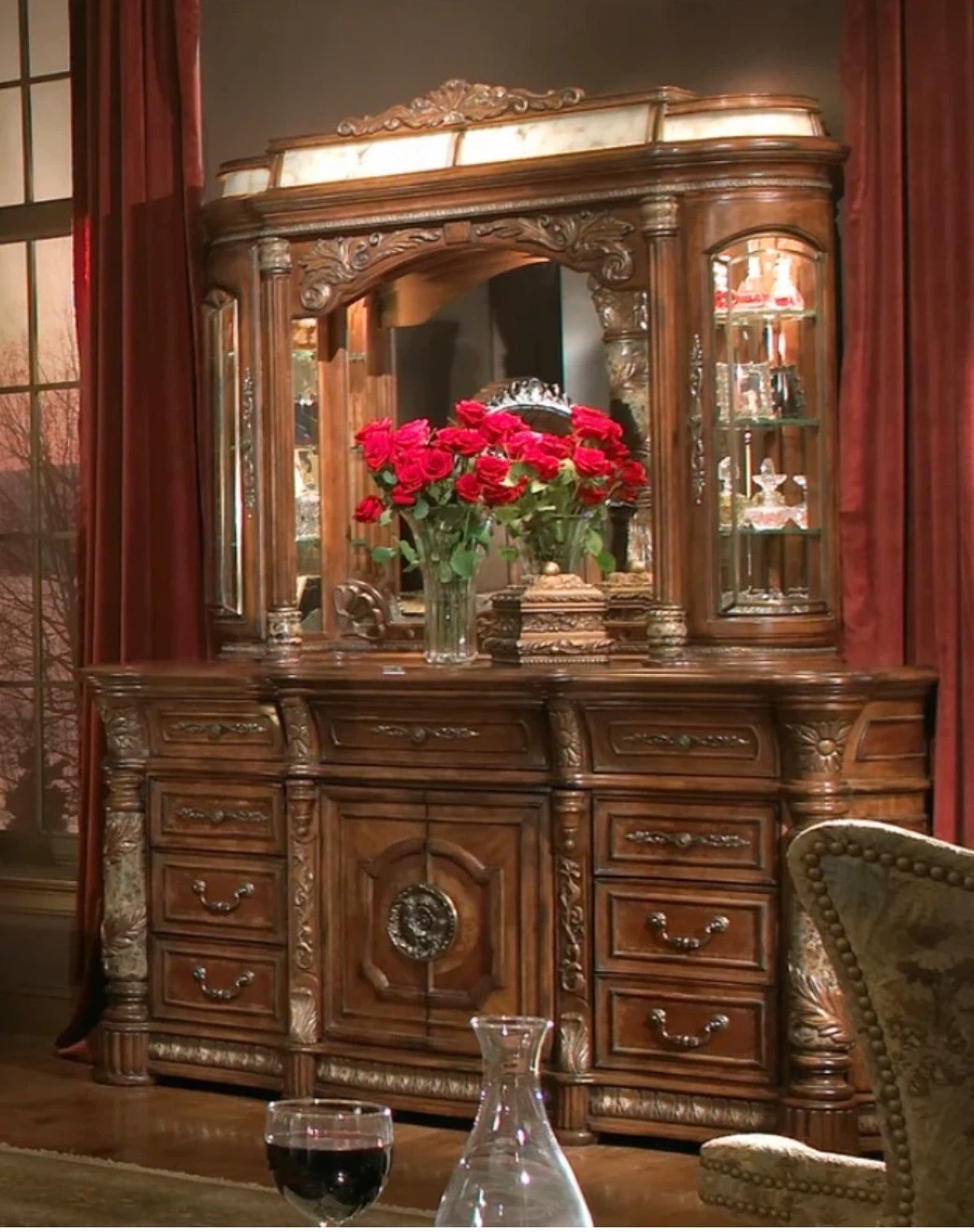 AICO Villa Valencia Dresser "Classic Chestnut" - photo 5