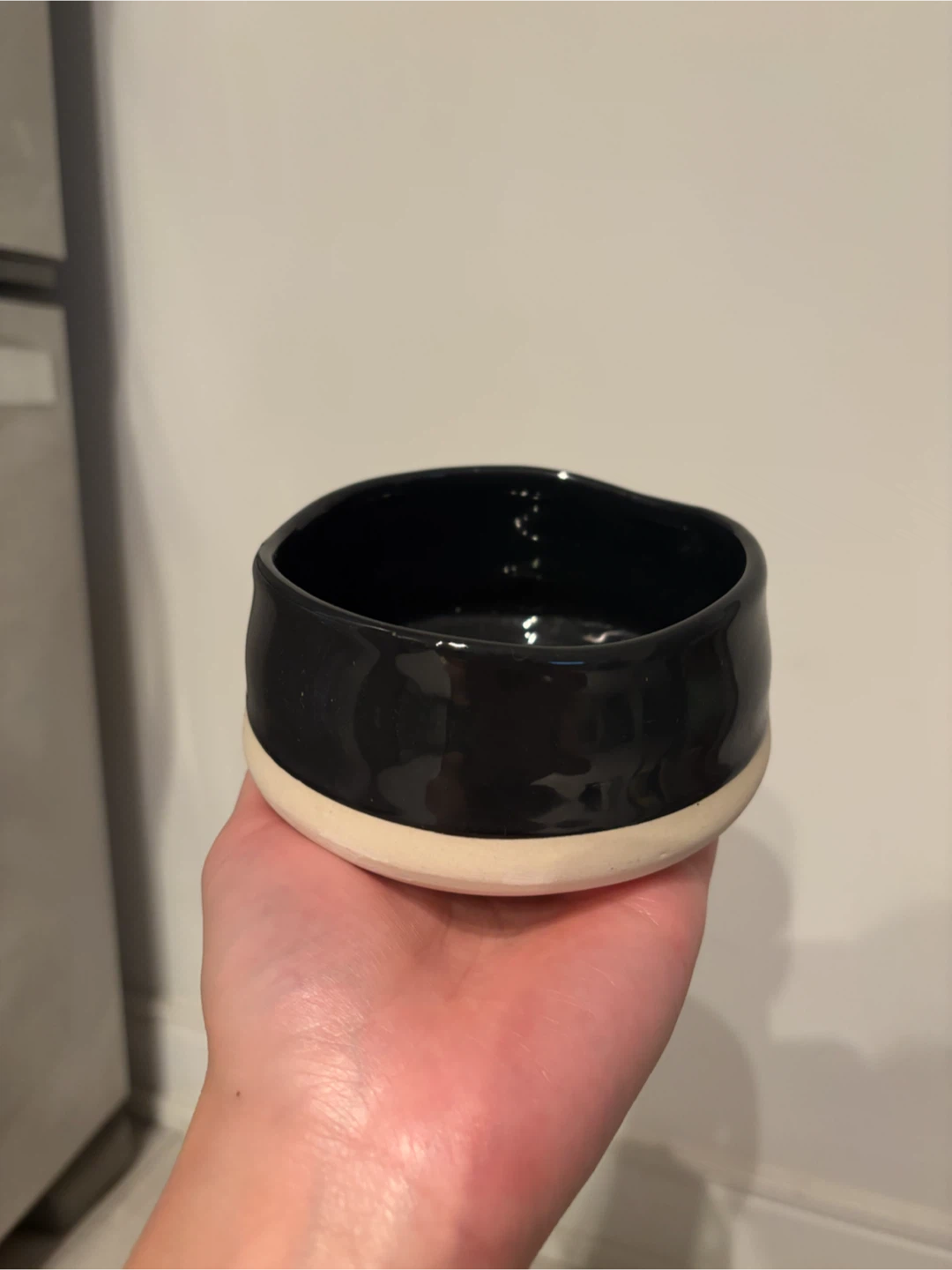 Black ceramic matcha bowl