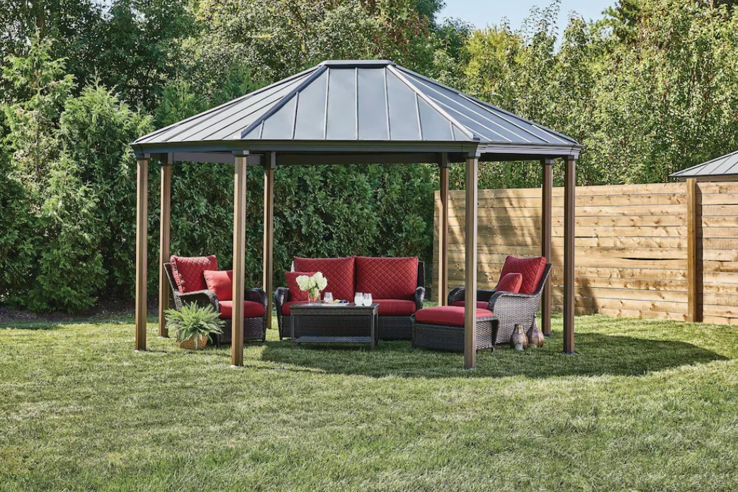 CANVAS Holbrook Octagonal Outdoor Hard-Top Gazebo, 14.5x12.5-ft