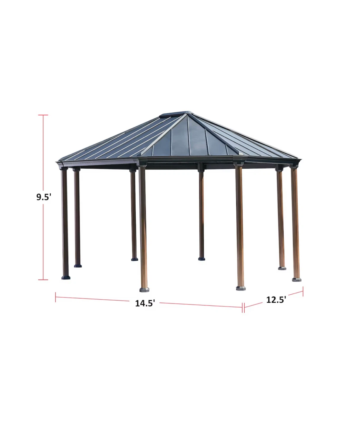 CANVAS Holbrook Octagonal Outdoor Hard-Top Gazebo, 14.5x12.5-ft - photo 3