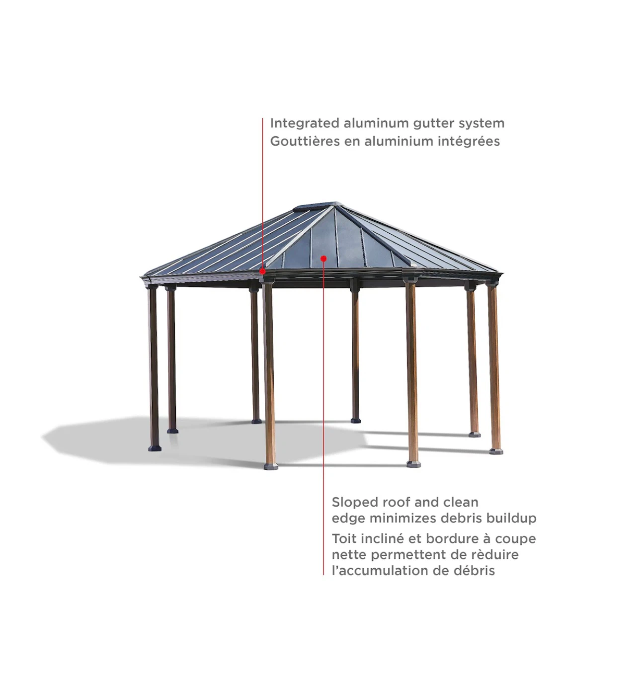 CANVAS Holbrook Octagonal Outdoor Hard-Top Gazebo, 14.5x12.5-ft - photo 4