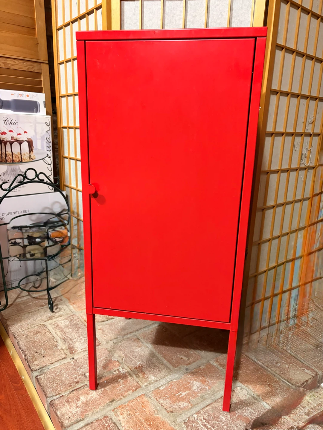 Red Storage Metal Cabinet with Door IKEA