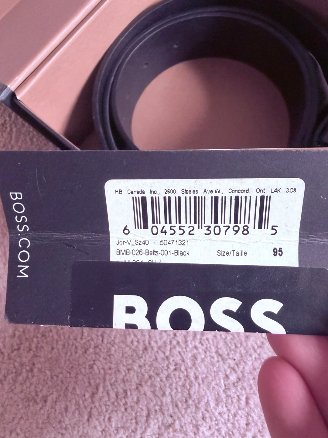 BOSS Black Leather Belt with Silver Buckle - photo 4