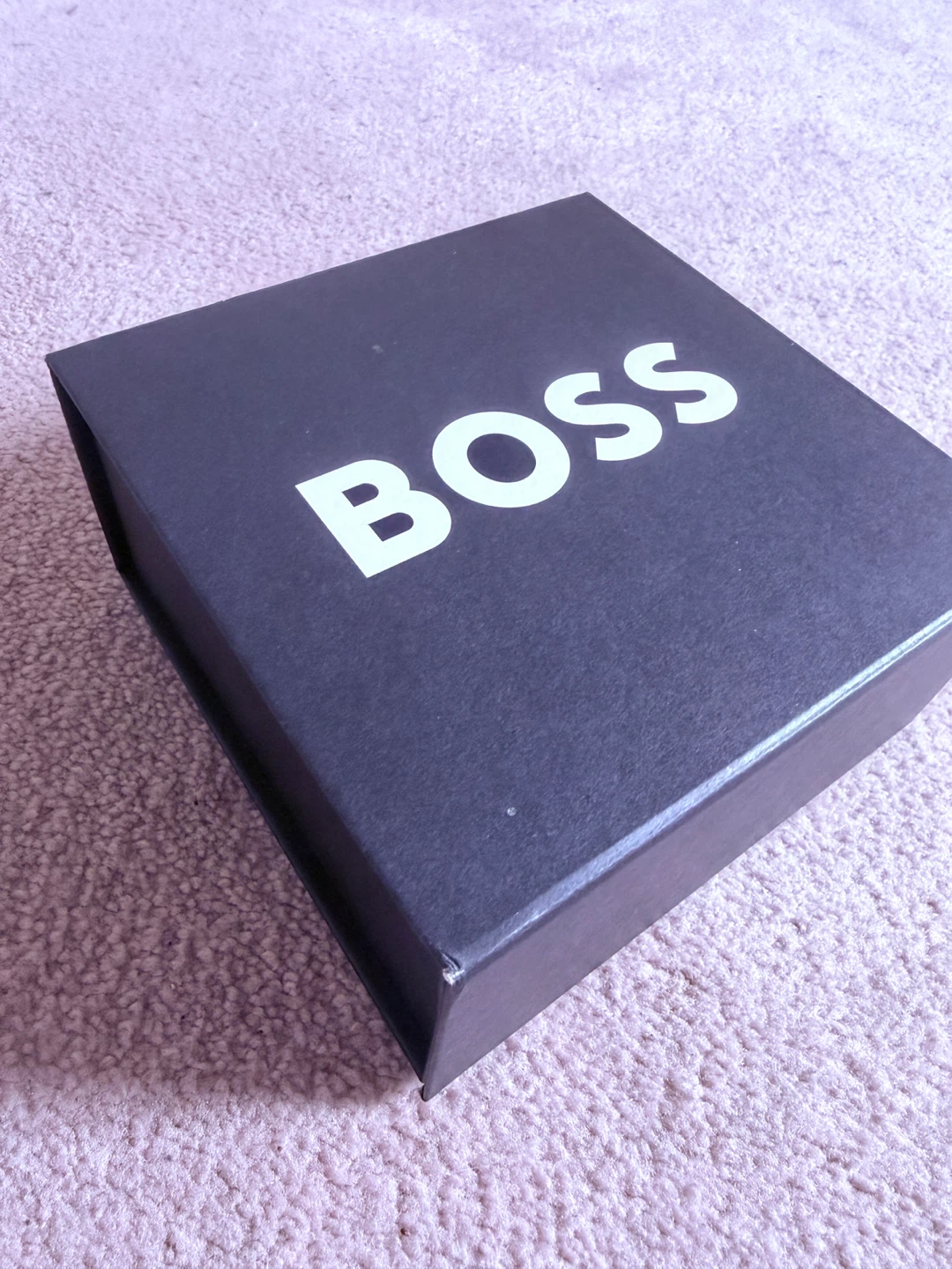 BOSS Black Leather Belt with Silver Buckle - photo 3