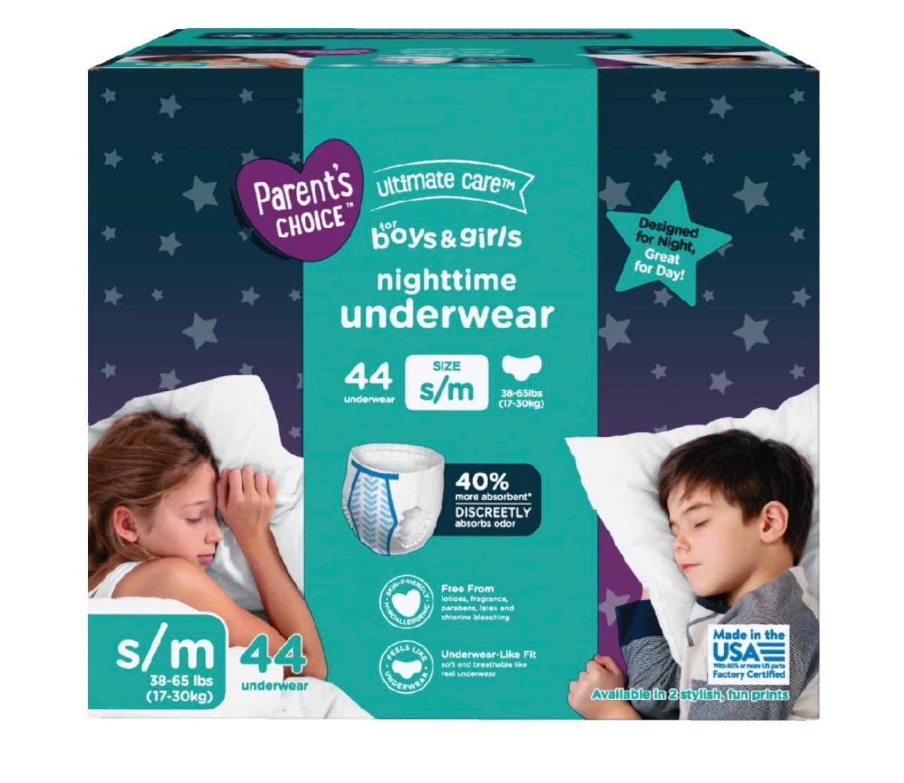 Parent's Choice Ultimate Care Nighttime Underwear S/M - 44 Count - photo 5