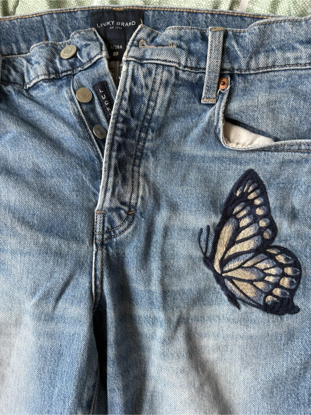 Lucky Brand Distressed Butterfly Jeans