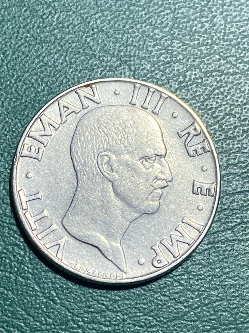 1939 Italy 50 Lire Coin