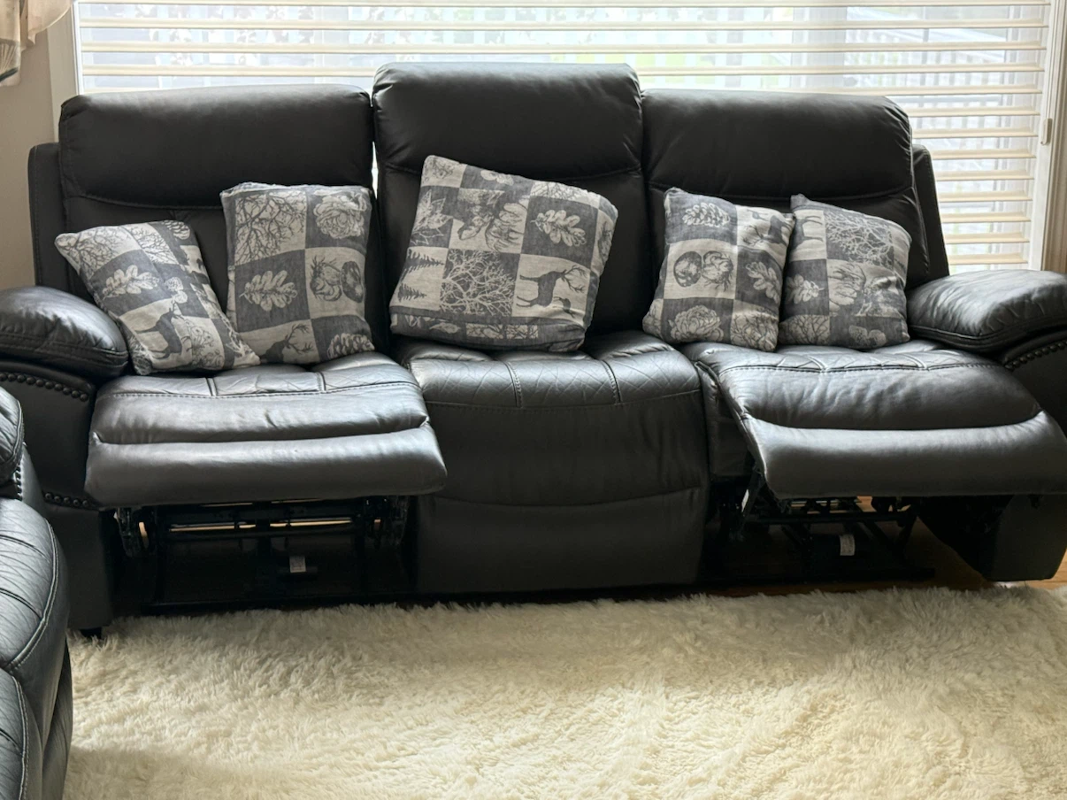 Dark Grey Leather Recliner Chair - photo 5