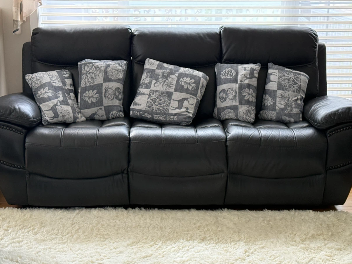 3 piece Leather Recliner Sofa Set