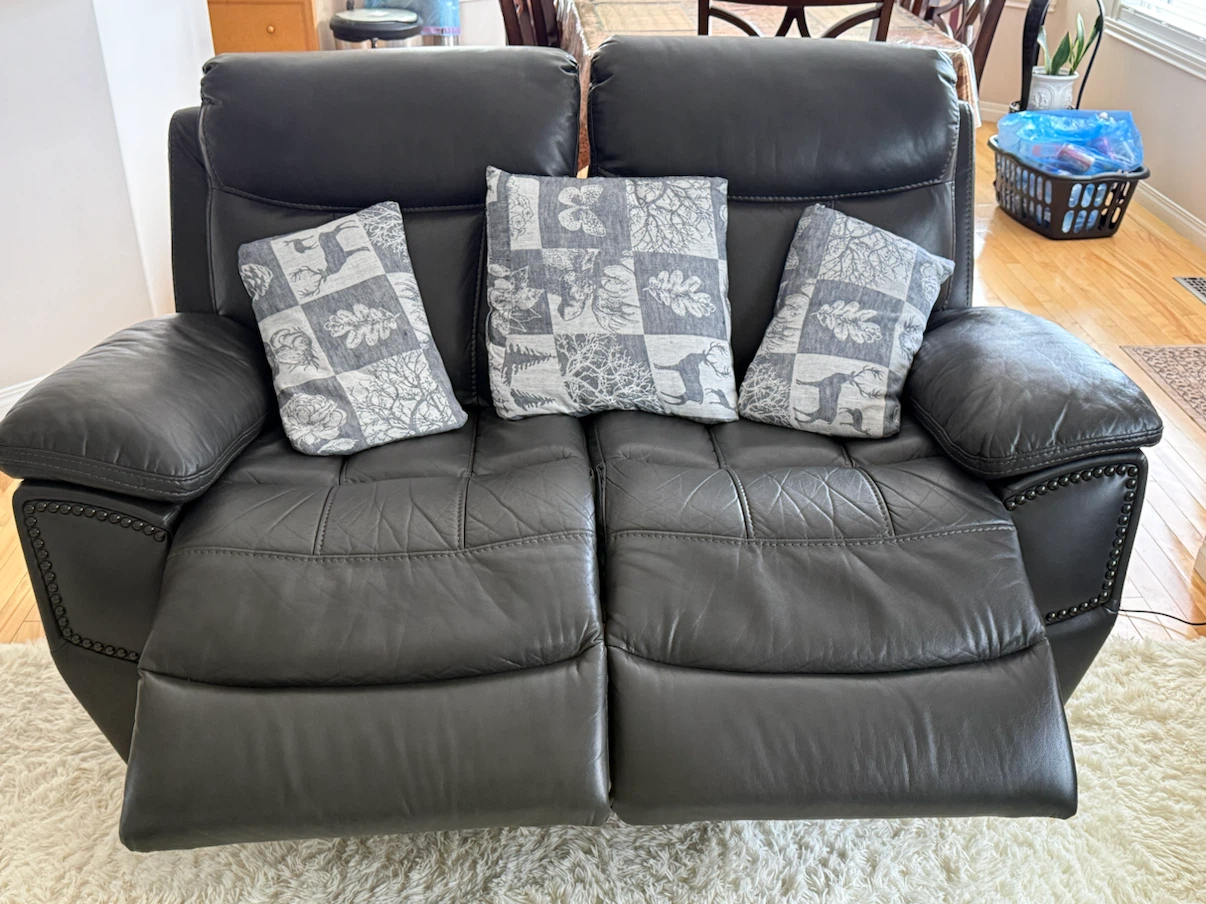 3 piece Leather Recliner Sofa Set - photo 2