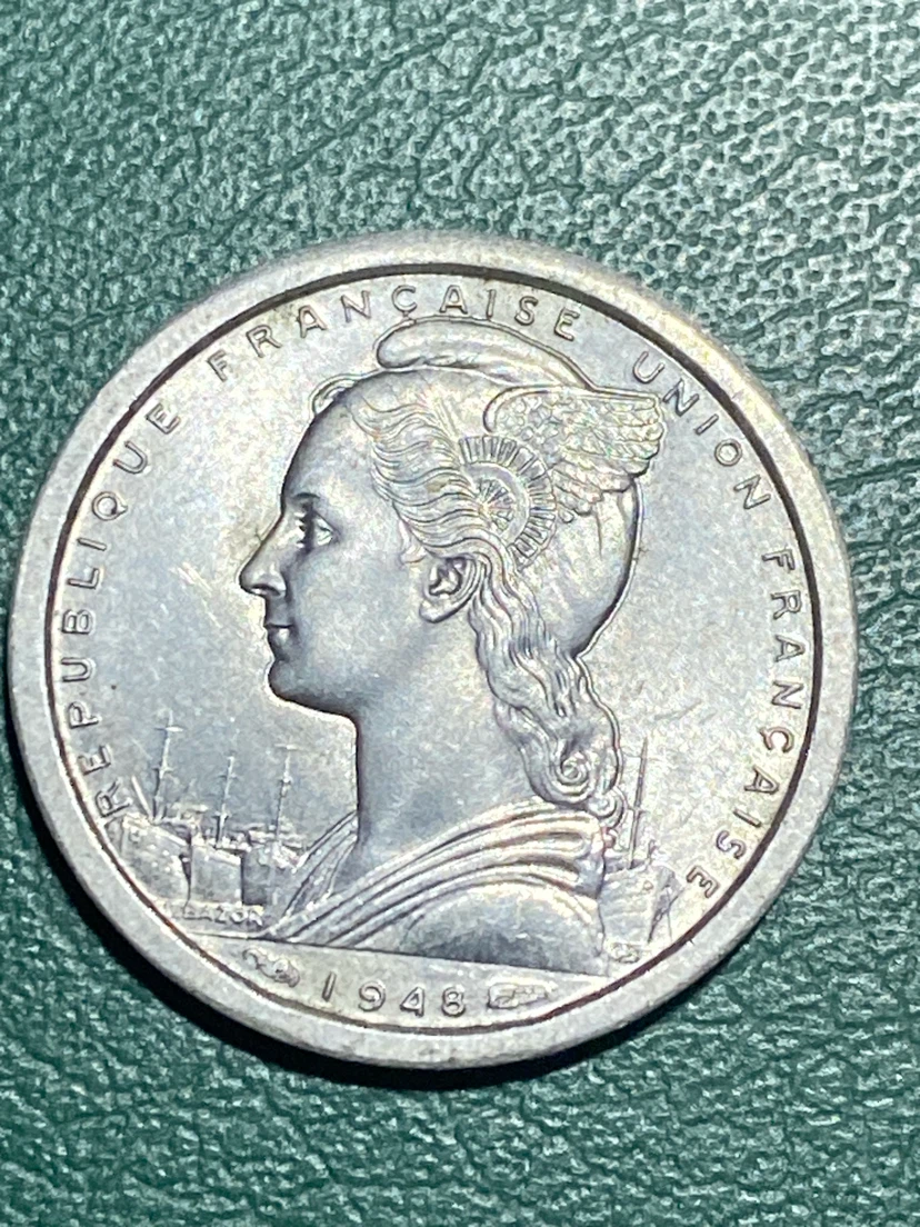1948 French Equatorial Africa 1 Franc Coin