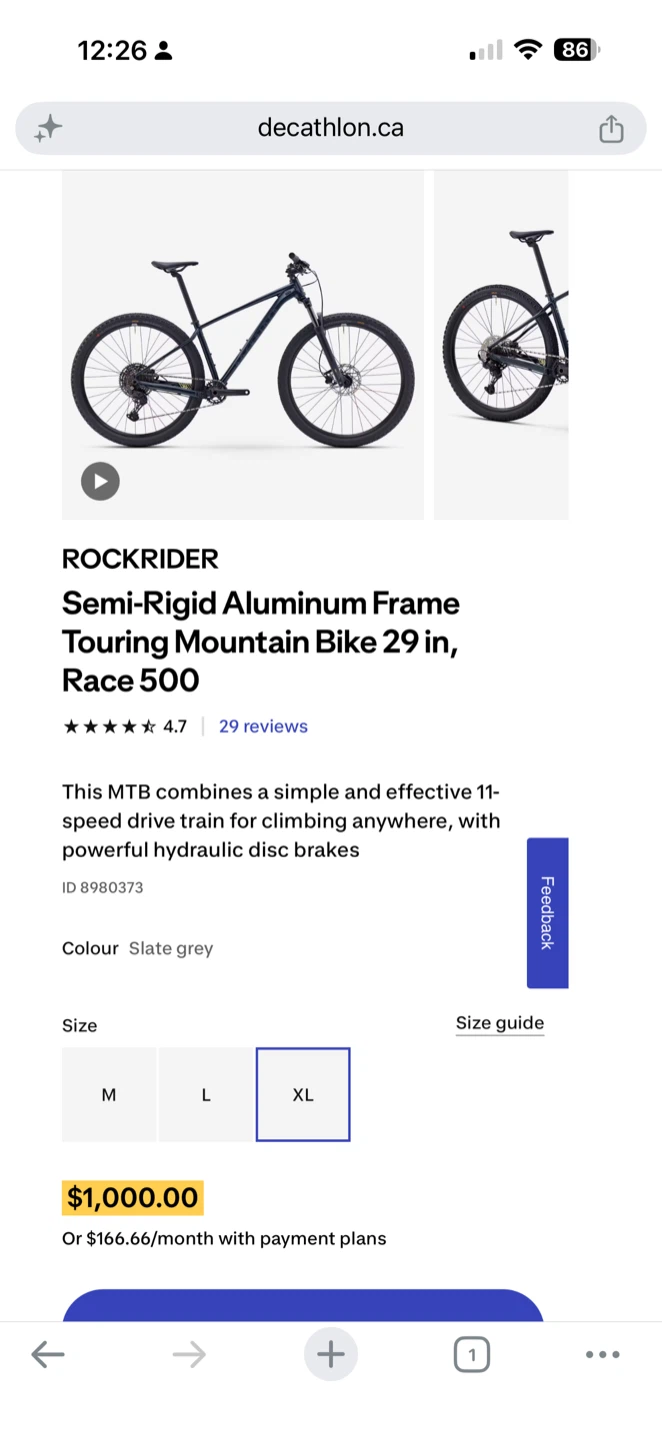 2 months Grey ROCKRIDER 29" Touring Mountain Bike Explore 500