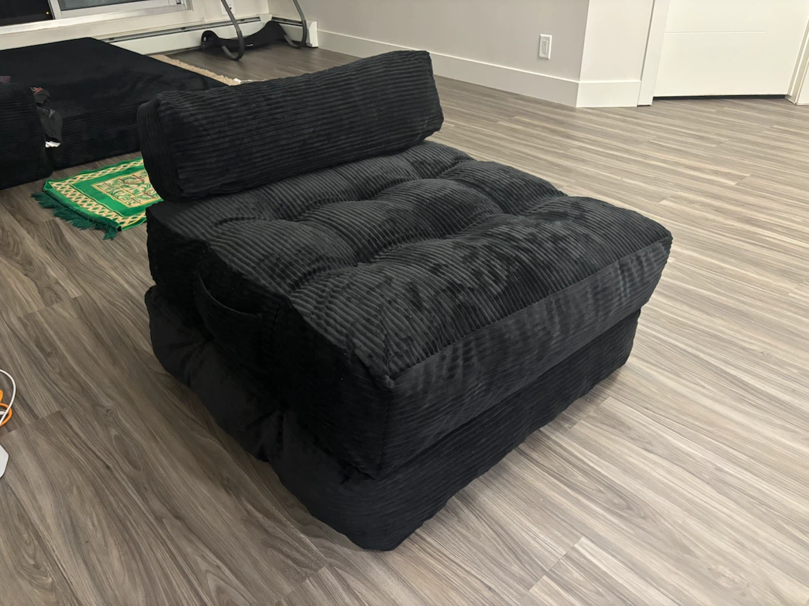 Black Corduroy Floor Chair/Lounger - photo 5