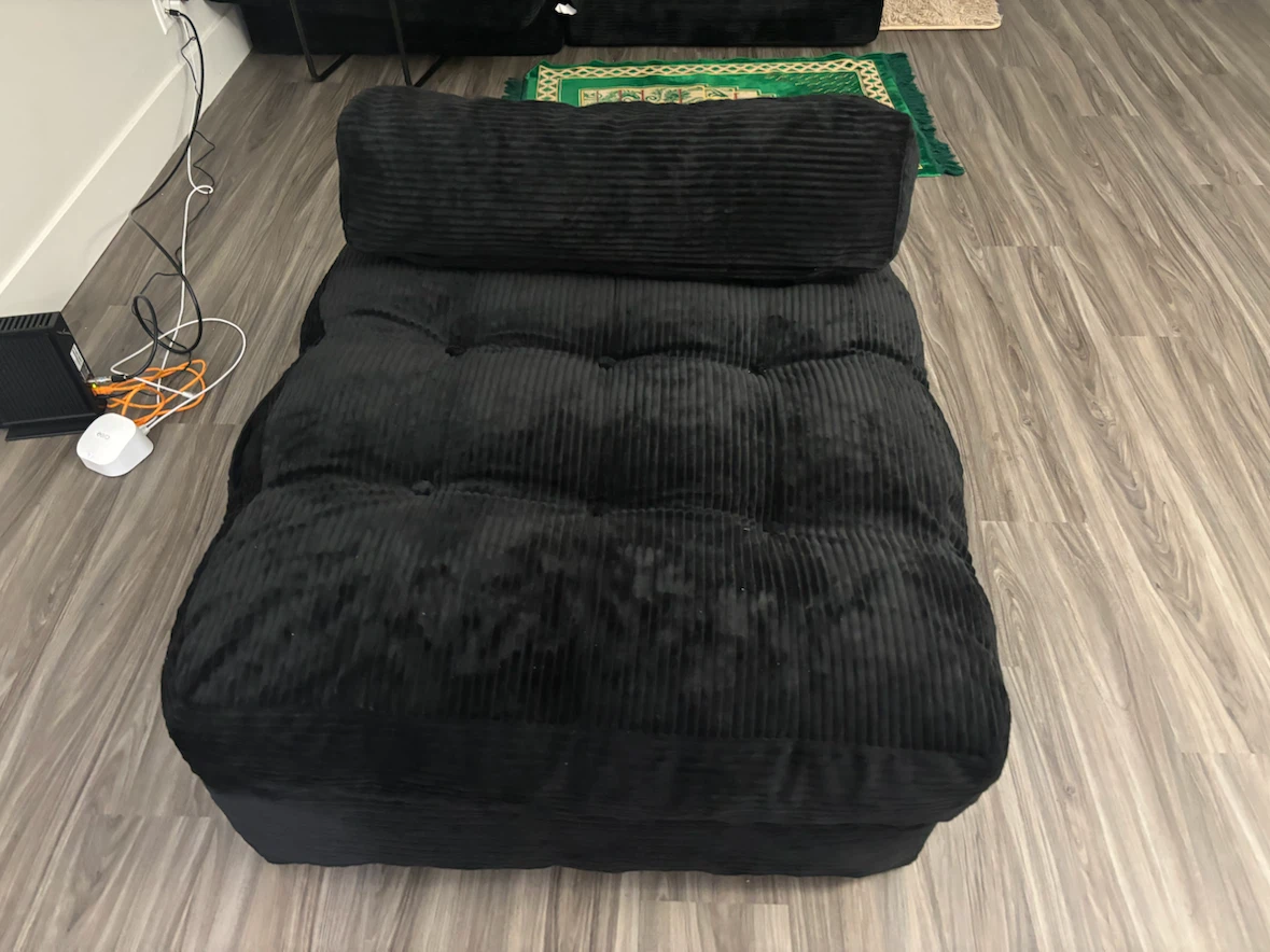 Black Corduroy Floor Chair/Lounger - photo 3