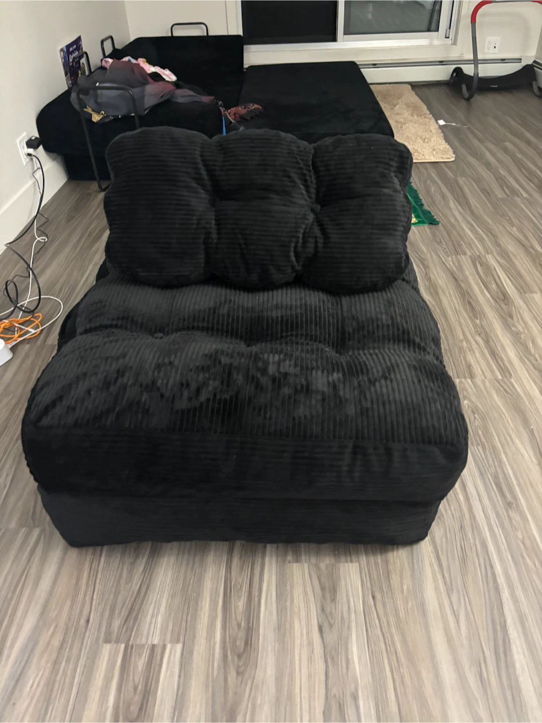 Black Corduroy Floor Chair/Lounger - photo 4