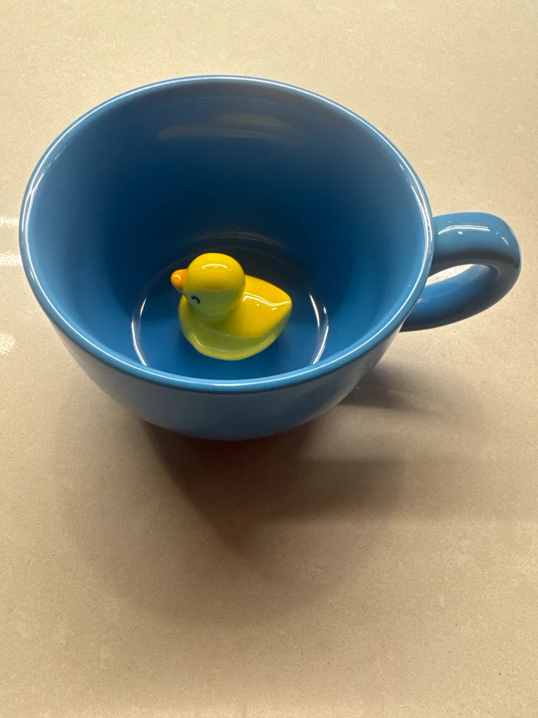 Blue Coffee Mug with Yellow Rubber Duck