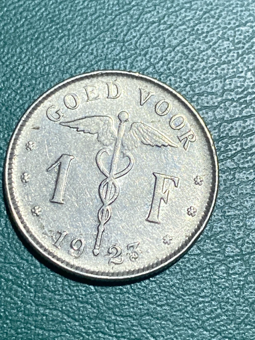 Belgian 1 Franc Coin 1923 - photo 2